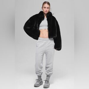 Alo Yoga Black Faux Fur Allure Jacket Medium